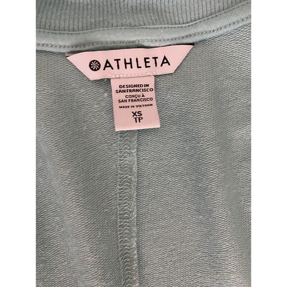 Athleta Pranayama Wrap Cardigan Aqua Light Blue Green Lagenlook Minimalist XS - Picture 4 of 9